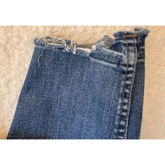 Madewell Jeans Distressed Size 34P 10" High Rise Skinny Blue Raw Hem - Picture 12 of 16